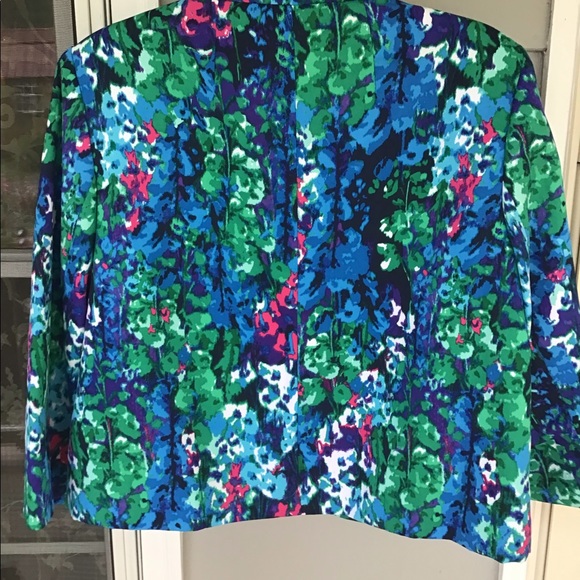 Beautiful church Ladies dressy Jacket Kim Rogers 8p petite Spring Turquoise NWOT - Picture 8 of 16